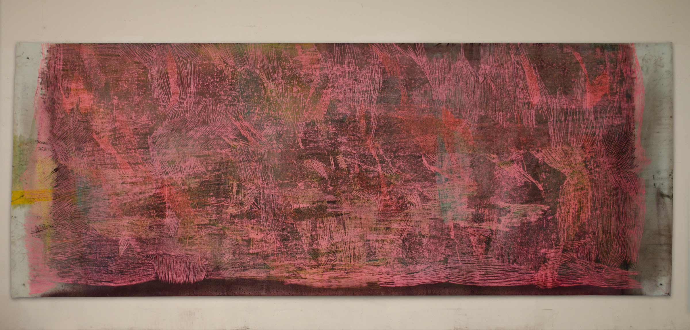 Feld, 2013, 150 x 380 cm, Kreide und Pigment auf Papier