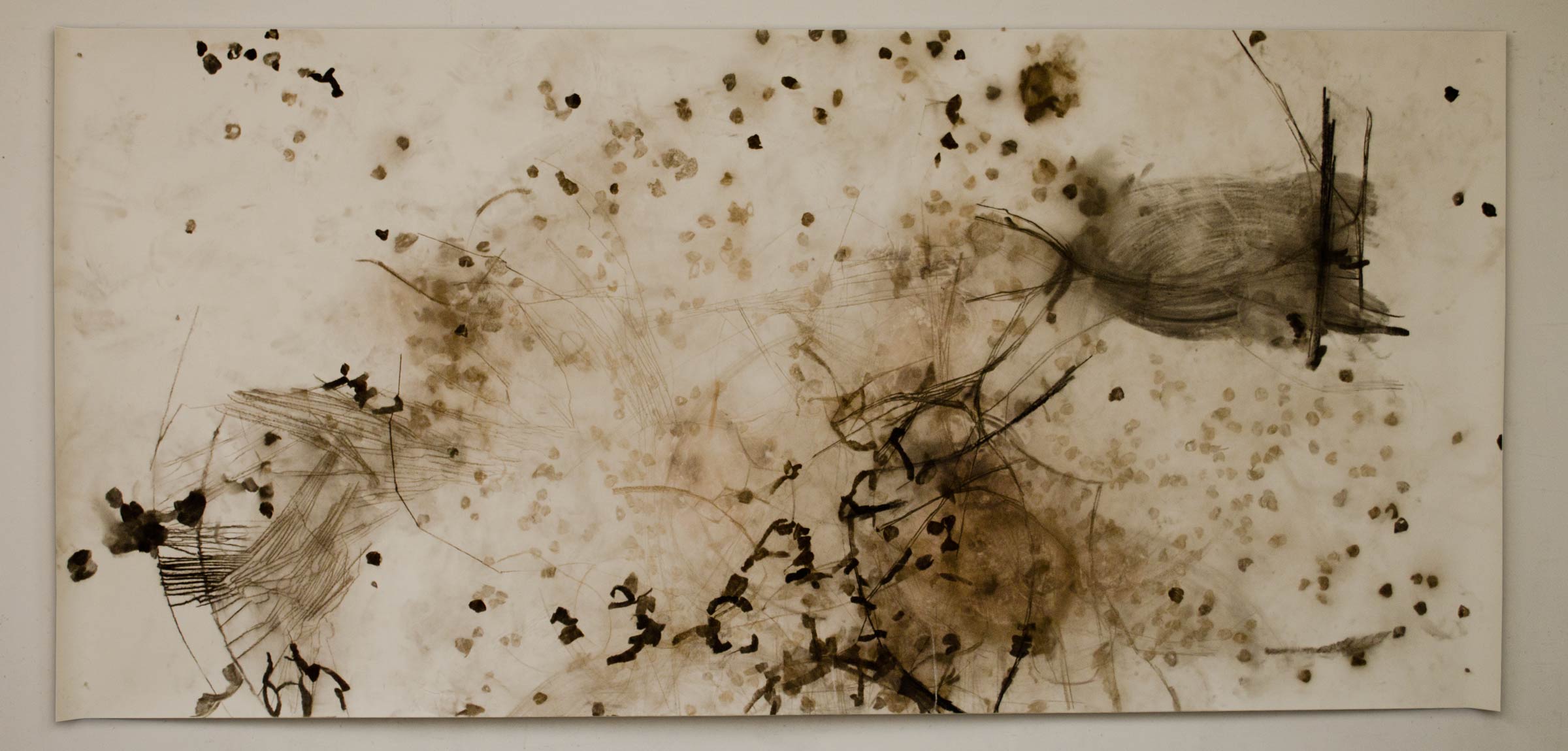 milkyway, 2005, 158 x 330 cm, Kohle und Pigment auf Papier