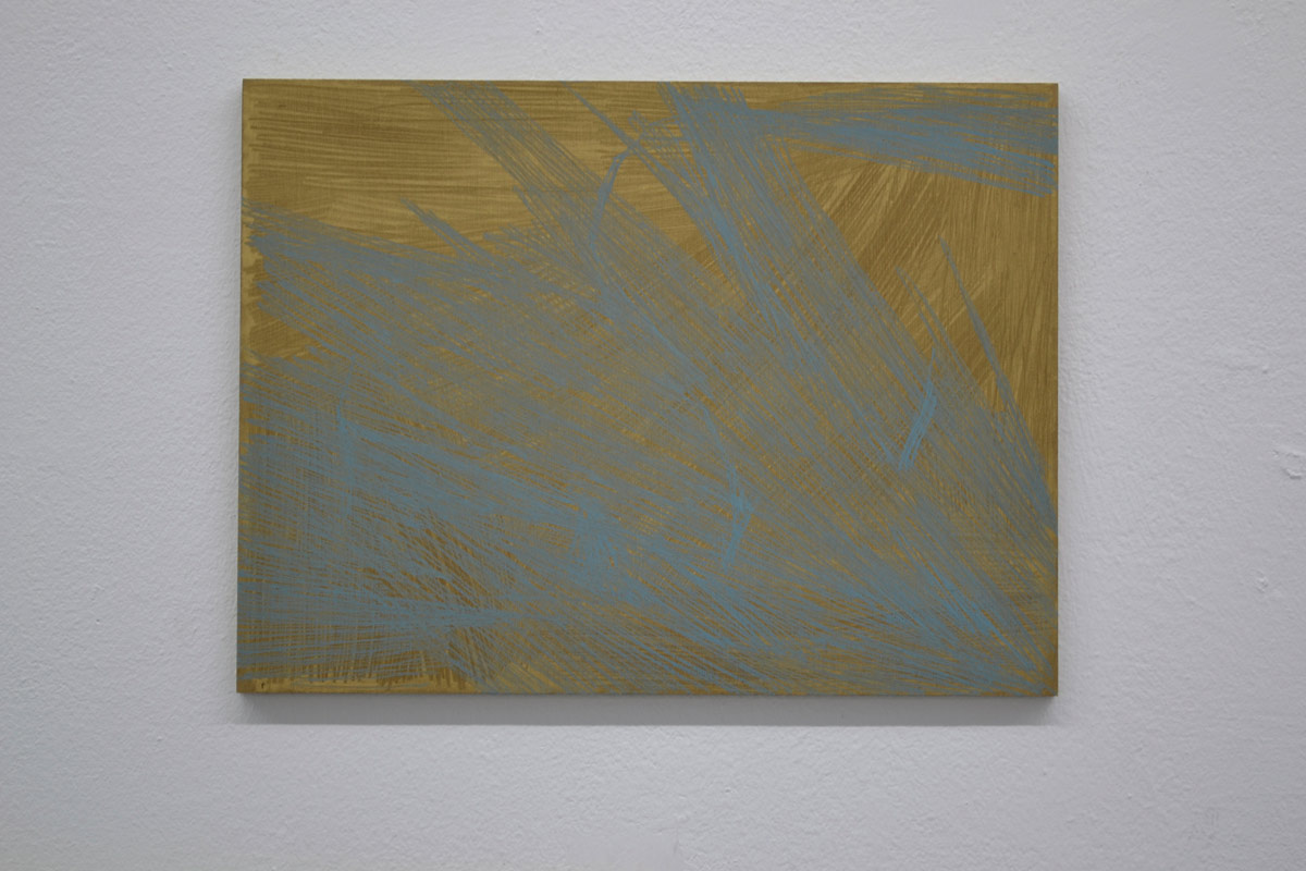grau über gold, 2012, 30 x 40 cm, Ölpastell auf MDF